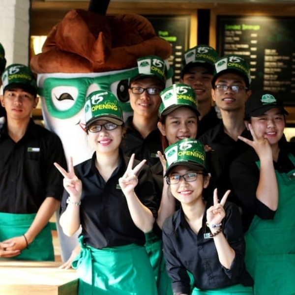 may đồng phục quán cà phê giá rẻ TPHCM